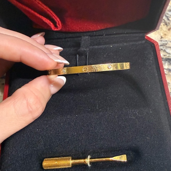 Cartier love Yellow Gold 6 Diamond Bracelet - Picture 7 of 9